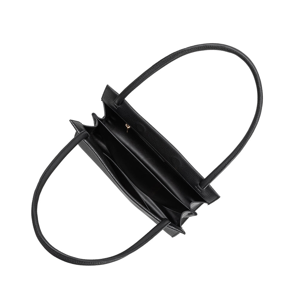 Black Ryleigh Recycled Vegan Leather Shoulder Bag - Melie Bianco