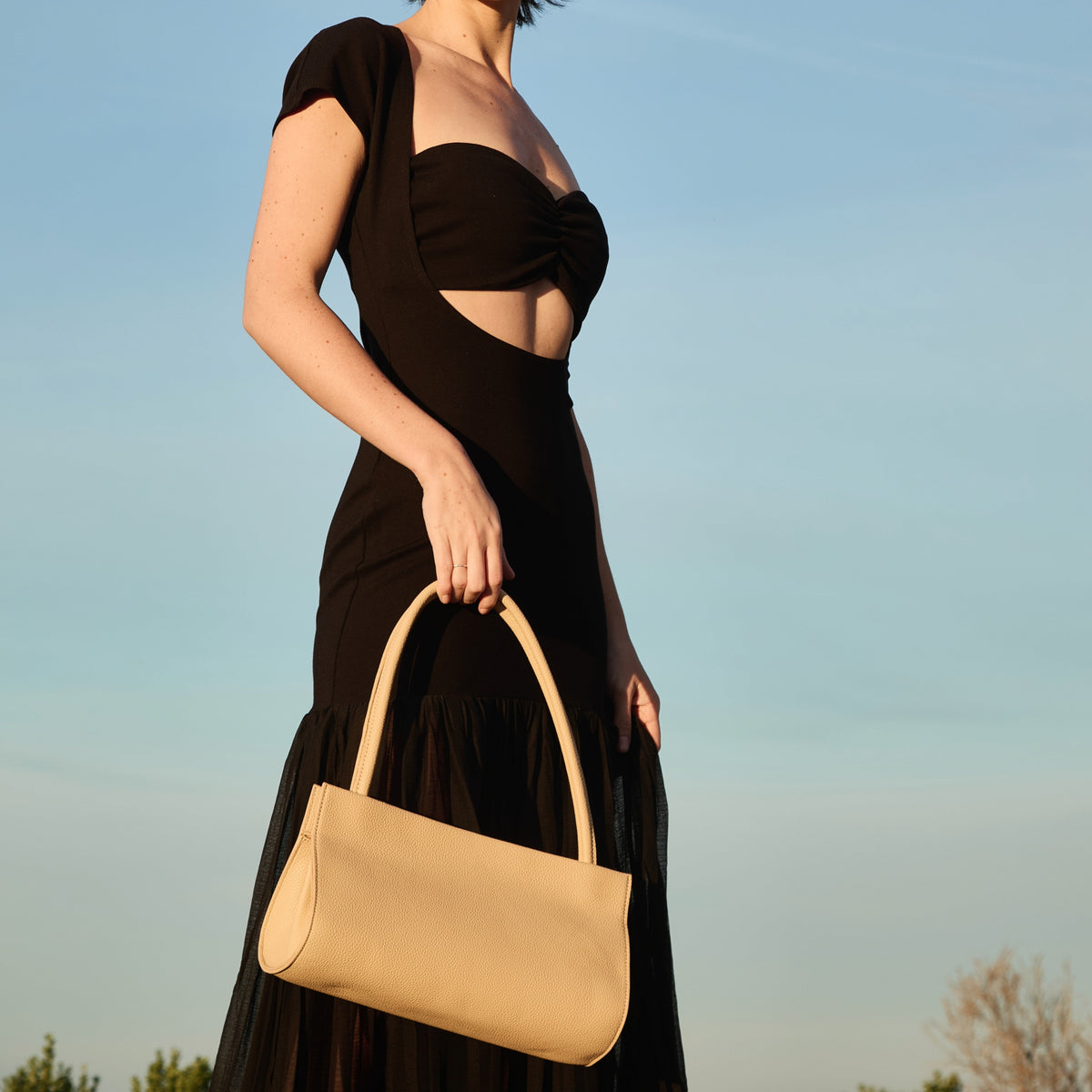 Black Ryleigh Recycled Vegan Leather Shoulder Bag - Melie Bianco
