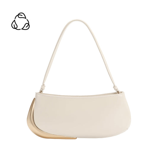 Ivory Sade Recycled Vegan Leather Shoulder Bag - Melie Bianco