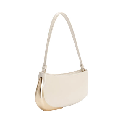 Ivory Sade Recycled Vegan Leather Shoulder Bag - Melie Bianco
