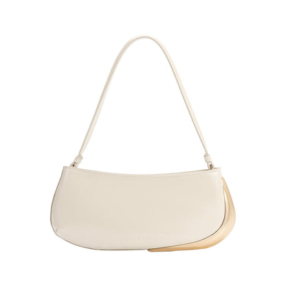 Ivory Sade Recycled Vegan Leather Shoulder Bag - Melie Bianco