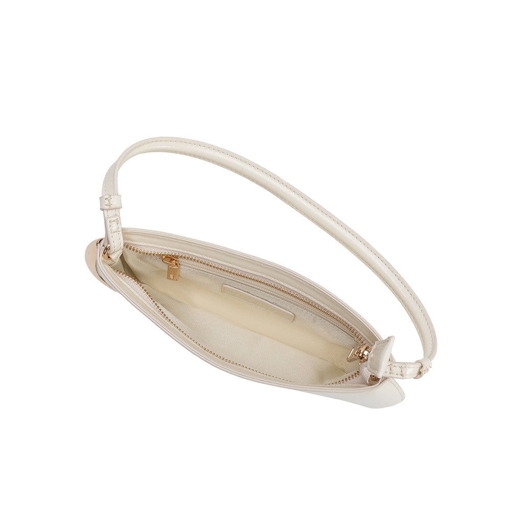 Ivory Sade Recycled Vegan Leather Shoulder Bag - Melie Bianco