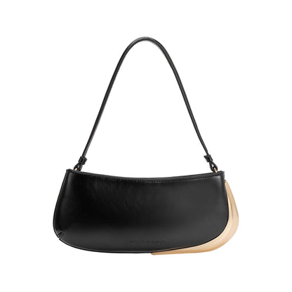 Black Sade Recycled Vegan Leather Shoulder Bag - Melie Bianco