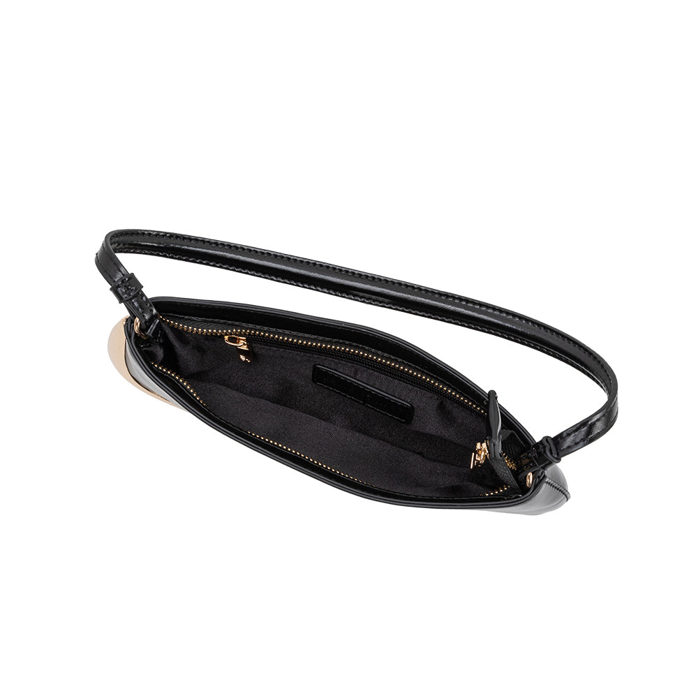 Black Sade Recycled Vegan Leather Shoulder Bag - Melie Bianco