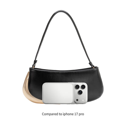 Black Sade Recycled Vegan Leather Shoulder Bag - Melie Bianco