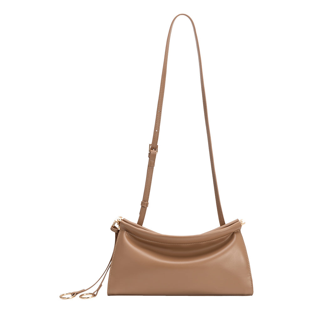 Tan Amaya Vegan Leather Shoulder Bag - Melie Bianco