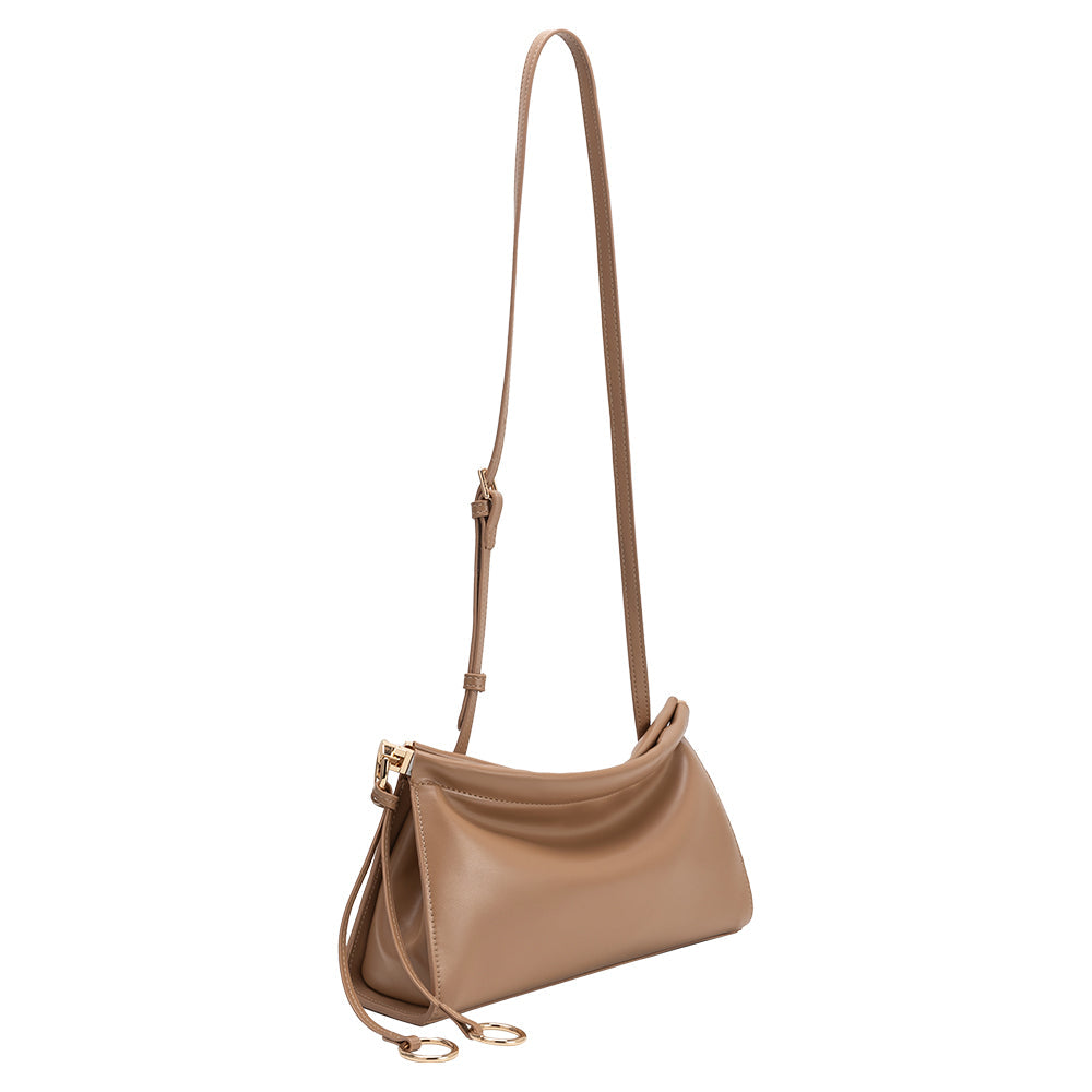 Tan Amaya Vegan Leather Shoulder Bag - Melie Bianco