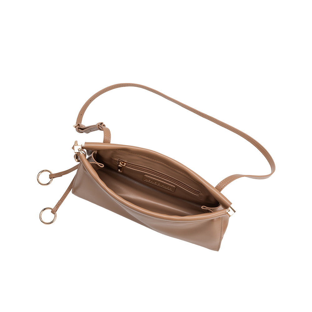 Tan Amaya Vegan Leather Shoulder Bag - Melie Bianco